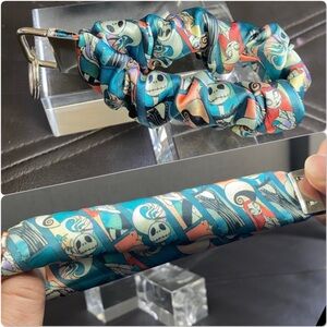 Custom Handmade Nightmare Before Christmas Scrunchie Wristlet Keychain Ver.1
